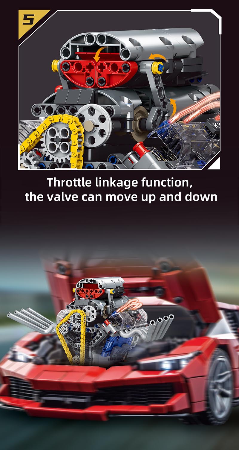 KAIXING V8 Engine K96202 | 665PCS