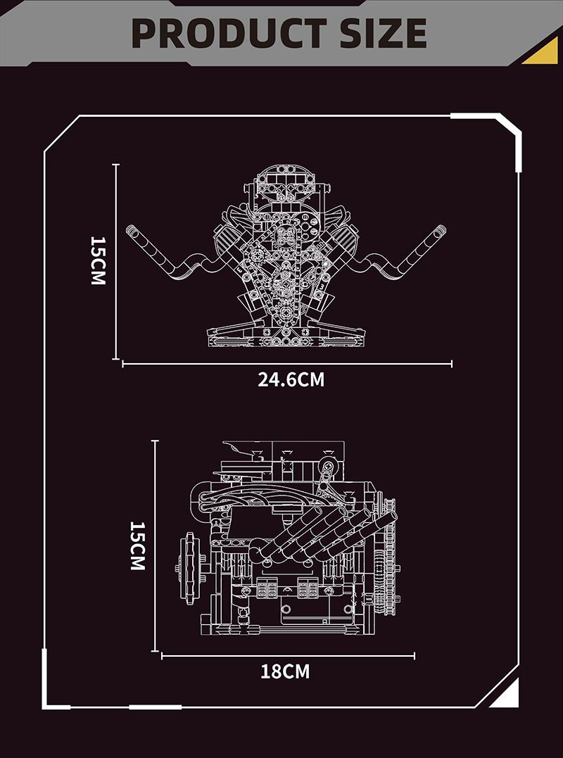 KAIXING V8 Engine K96202 | 665PCS