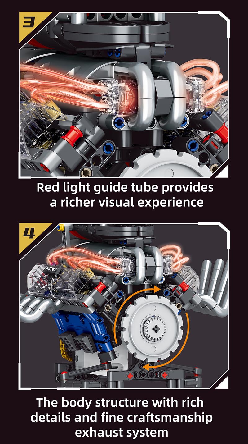 KAIXING V8 Engine K96202 | 665PCS