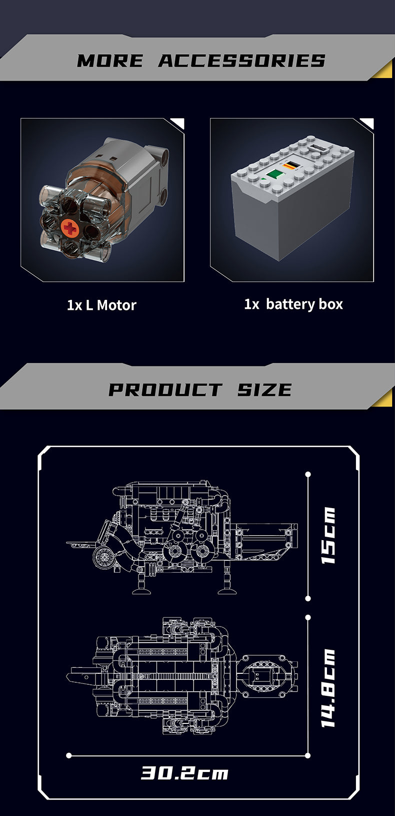 Mould King BGT Supercar W16 Engine 10131 | 952PCS