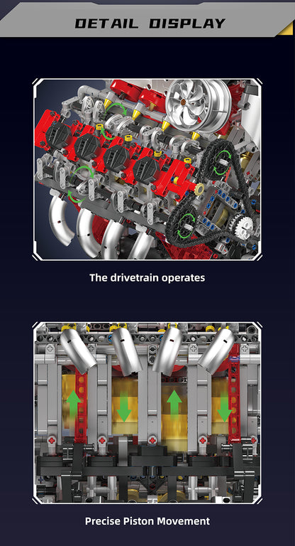 Mould King F488 Supercar V8 Engine 10130 | 2718PCS