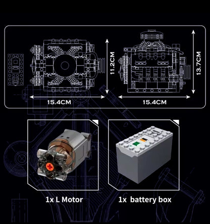 Mould King LSX454 V8 Engine 10171 | 487PCS