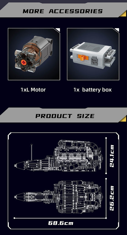 Mould King 5.5 AMG Twin Turbo V8 Engine & Gearbox 10168 | 2899PCS