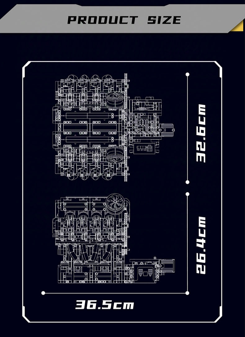 Mould King F488 Supercar V8 Engine 10130 | 2718PCS