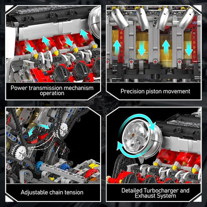 Mould King F488 Supercar V8 Engine 10130 | 2718PCS