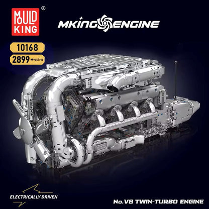 Mould King 5.5 AMG Twin Turbo V8 Engine & Gearbox 10168 | 2899PCS