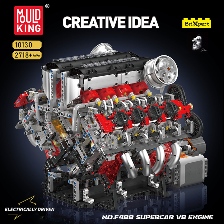 Mould King F488 Supercar V8 Engine 10130 | 2718PCS